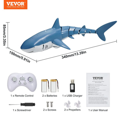 VEVOR High-Speed 2.4 GHz Remote Control Shark Toy Boat for Kids and Adults