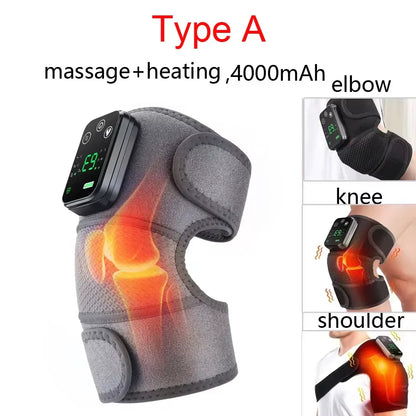 3-in-1 Electric Heated Vibration Massage Pad for Knee, Shoulder, and Elbow Pain Relief with Hot Compress Therapy