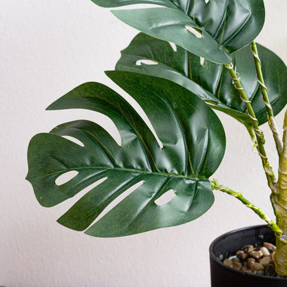 Artificial Monstera Plant with Integrated Fairy Lights