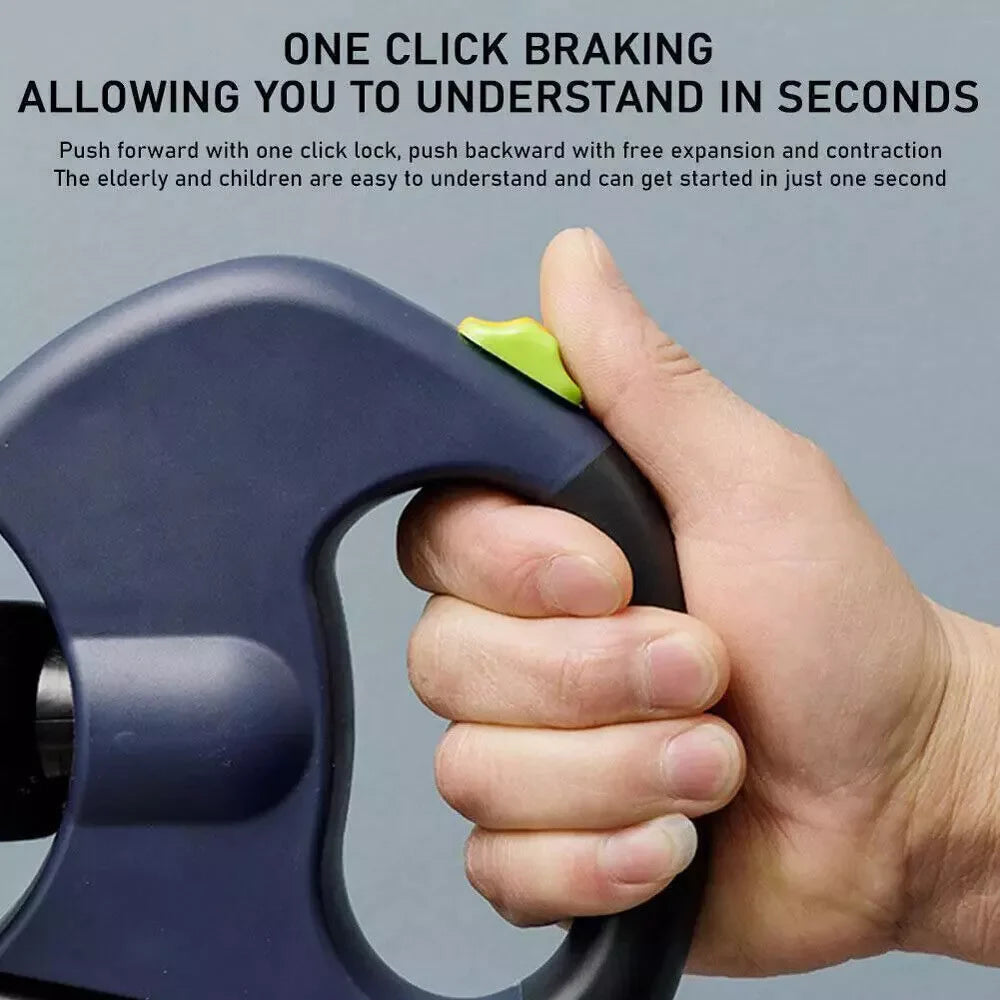 Dual Pet Retractable Leash with Reflective Features and 360-Degree Swivel for Double Dog Walking