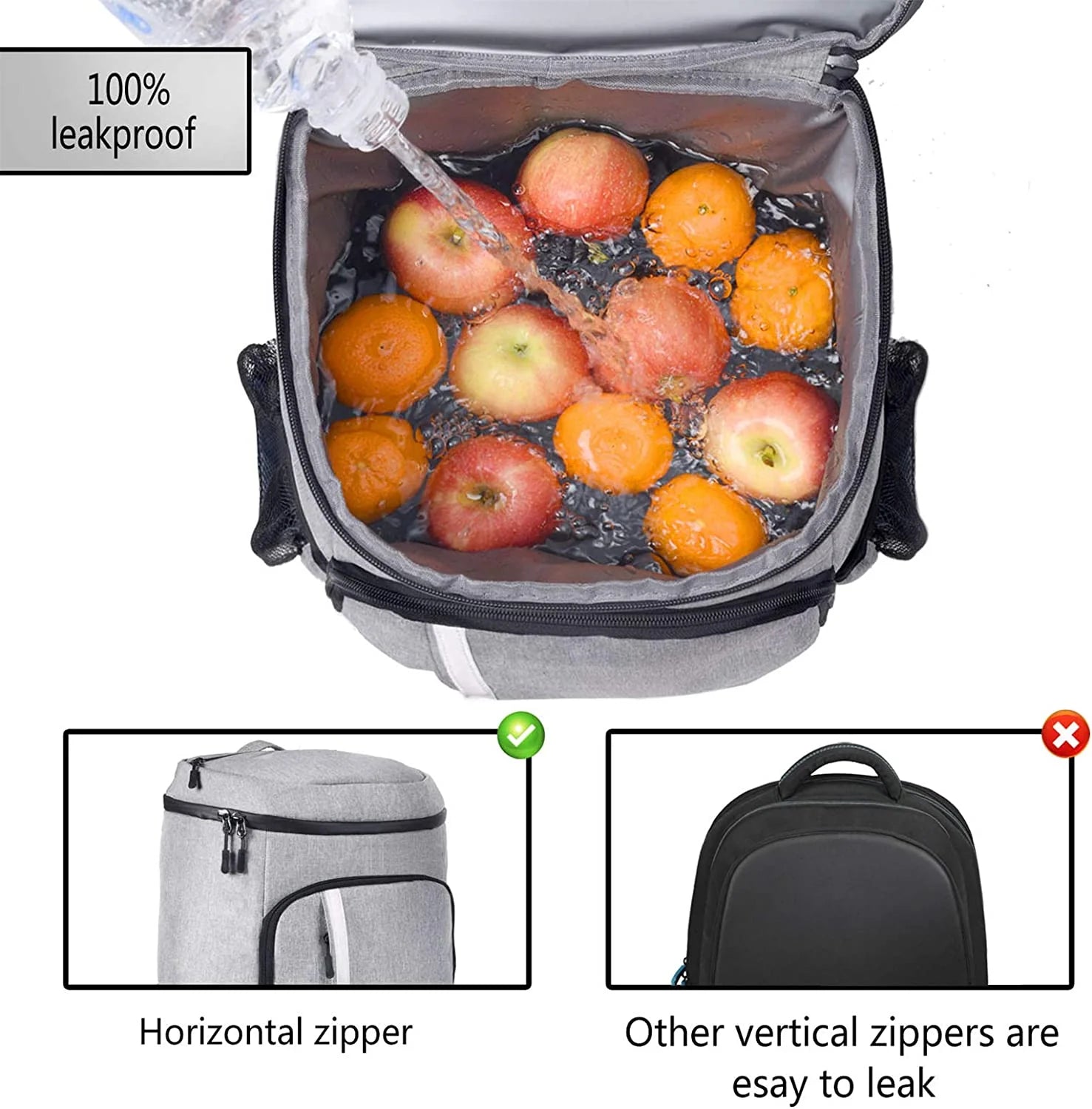 Insulated Waterproof Backpack Cooler Bag - Lightweight Soft Cooler for Men and Women, Ideal for Work, Lunch, Picnics, Camping, and Hiking, Holds 30 Cans