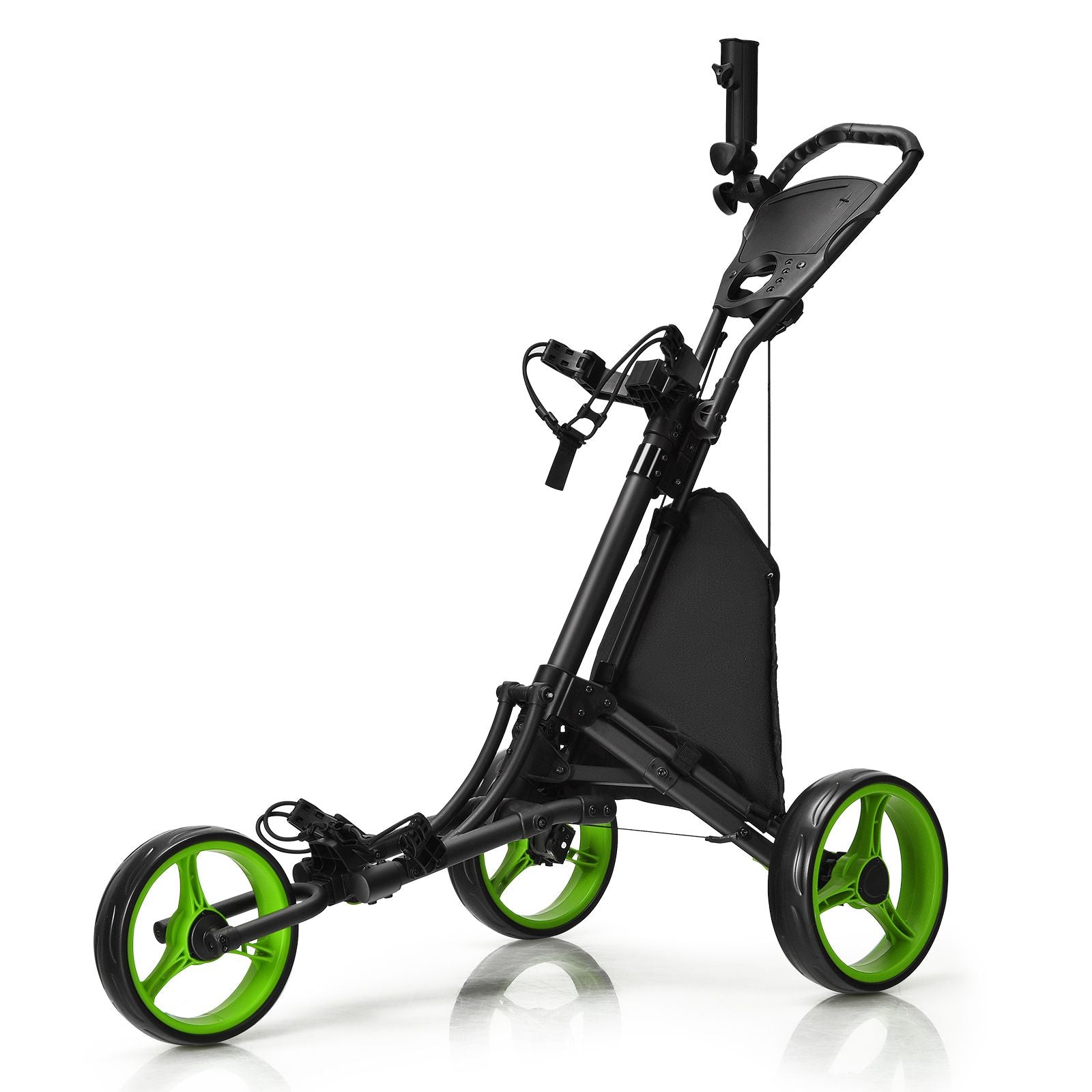 3 Wheel Golf Push Pull Cart with Adjustable Height Handle