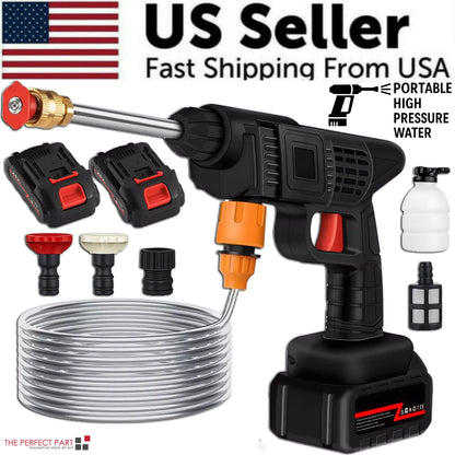 Portable Cordless High-Pressure Electric Water Spray Gun for Automotive Cleaning