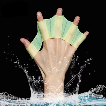 Professional Silicone Swimming Fins and Webbed Gloves for Men, Women, and Children - Training Paddles for Enhanced Performance in Pool Sports