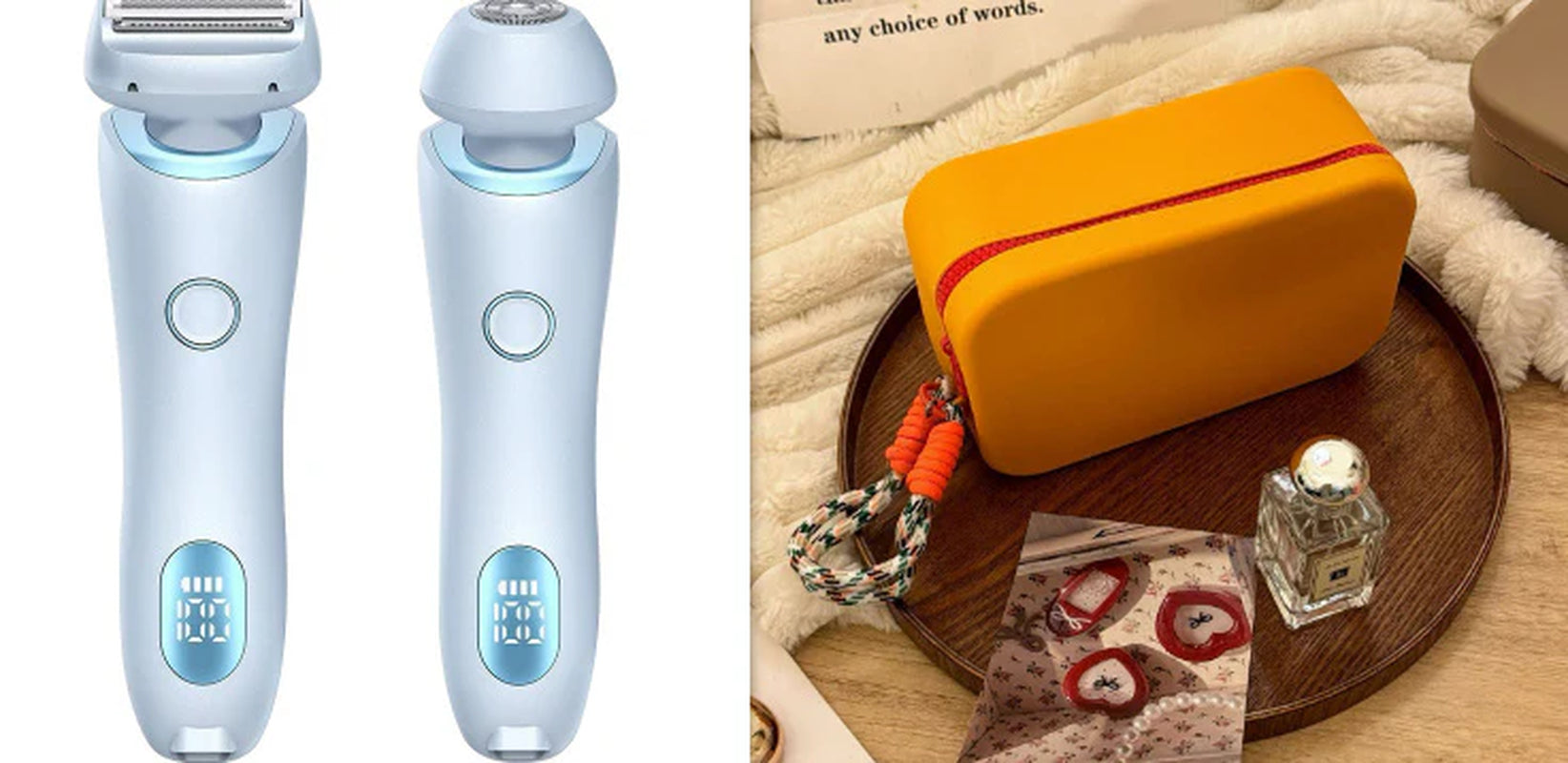 2-in-1 USB Rechargeable Hair Removal and Epilation Device for Smooth Shaving of Face, Body, and Bikini Areas