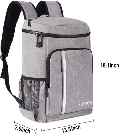 Insulated Waterproof Backpack Cooler Bag - Lightweight Soft Cooler for Men and Women, Ideal for Work, Lunch, Picnics, Camping, and Hiking, Holds 30 Cans
