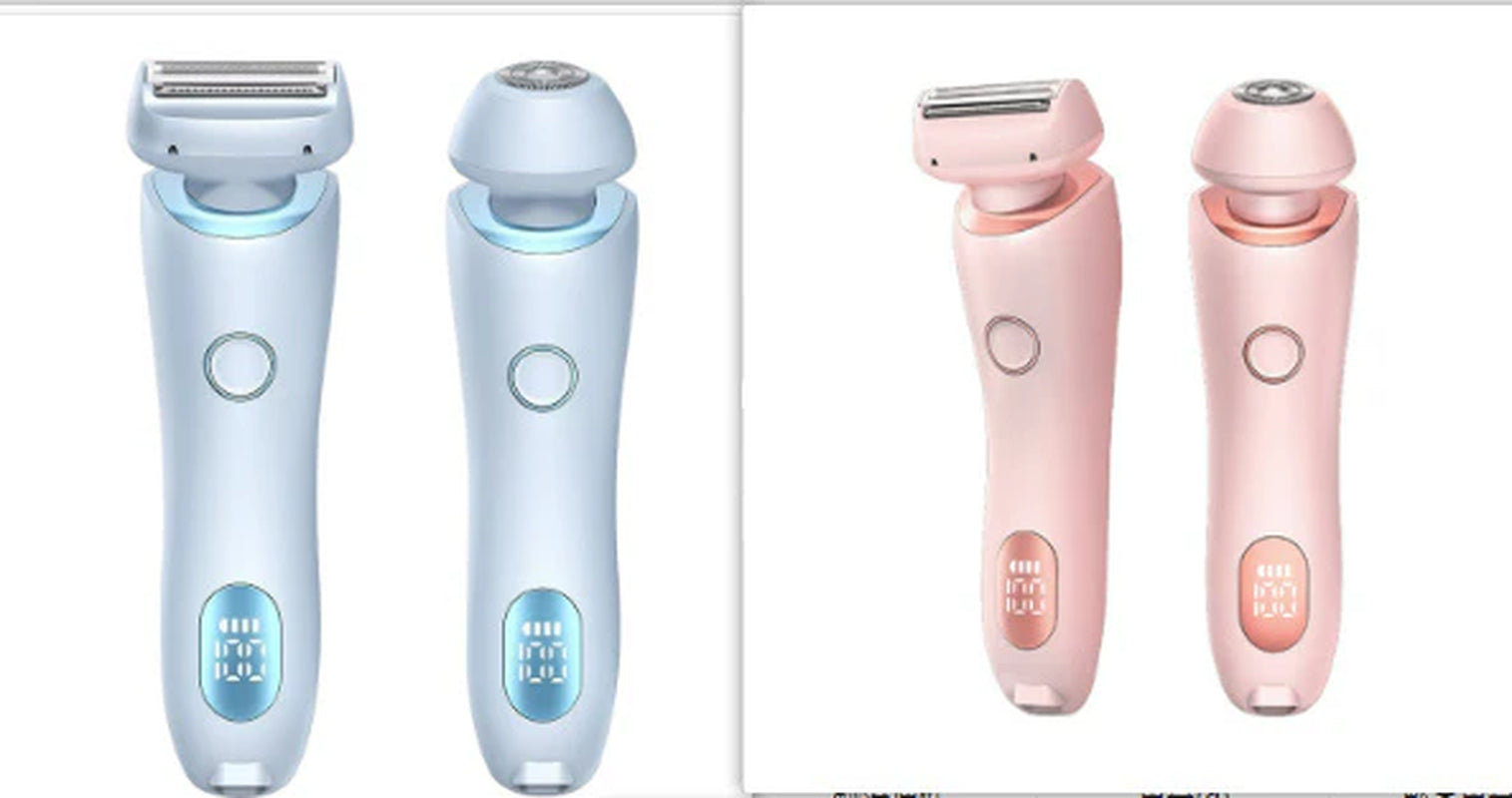 2-in-1 USB Rechargeable Hair Removal and Epilation Device for Smooth Shaving of Face, Body, and Bikini Areas
