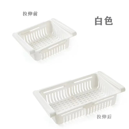 1Pc Refrigerator Storage Basket Flexible Expandable Fridge Organizer Drawer Storage Rack Storage Fresh Box Freezer Box Storage