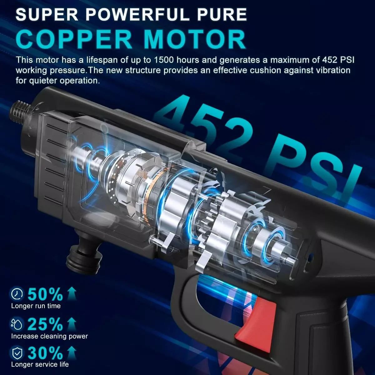 Portable Cordless High-Pressure Electric Water Spray Gun for Automotive Cleaning