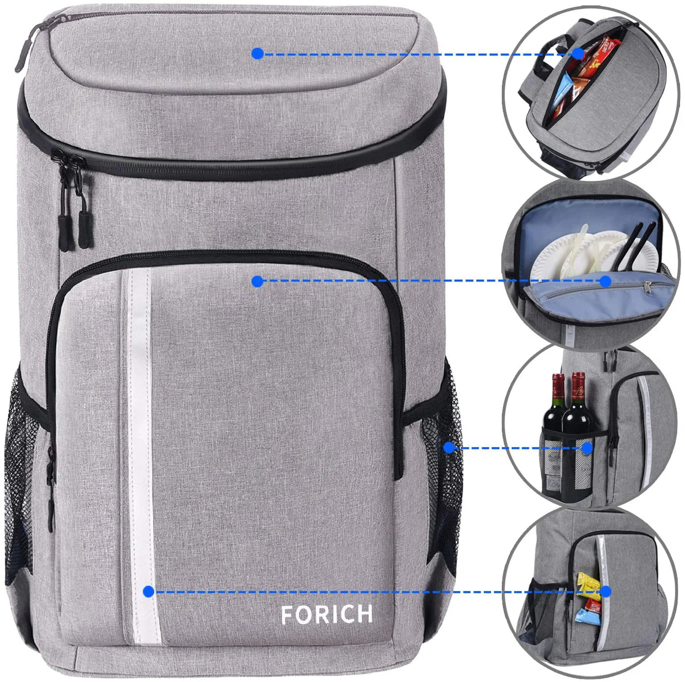 Insulated Waterproof Backpack Cooler Bag - Lightweight Soft Cooler for Men and Women, Ideal for Work, Lunch, Picnics, Camping, and Hiking, Holds 30 Cans