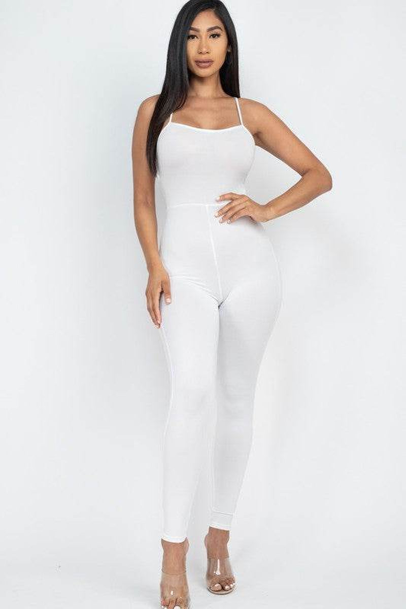 Criss-Cross Back Detail Bodycon Jumpsuit