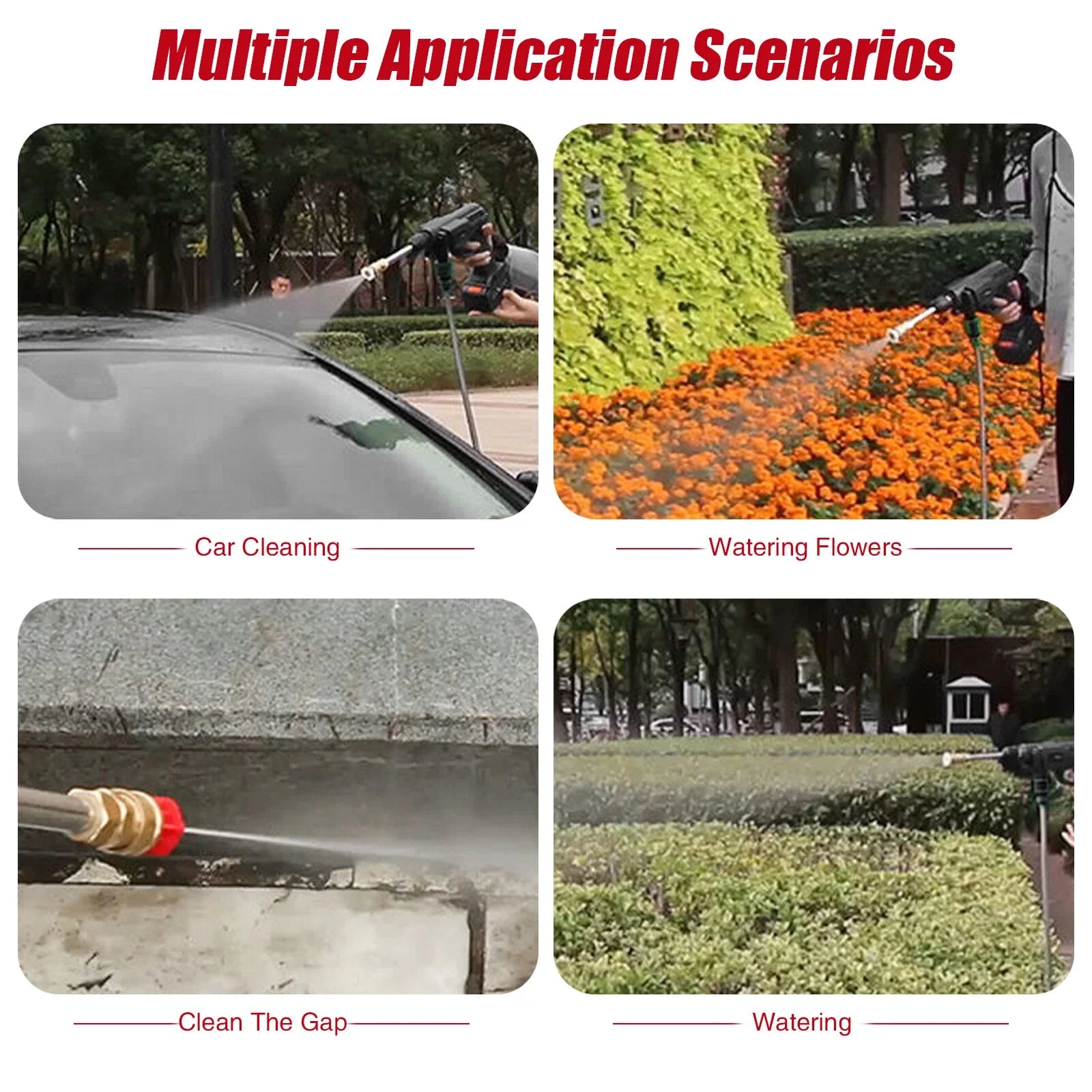 Portable Cordless High-Pressure Electric Water Spray Gun for Automotive Cleaning