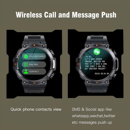 K56Pro Men's Smart Watch with Heart Rate Monitoring, Bluetooth Connectivity, 400mAh Long Battery Life, 1.39-Inch HD Display, Ideal for Outdoor Sports