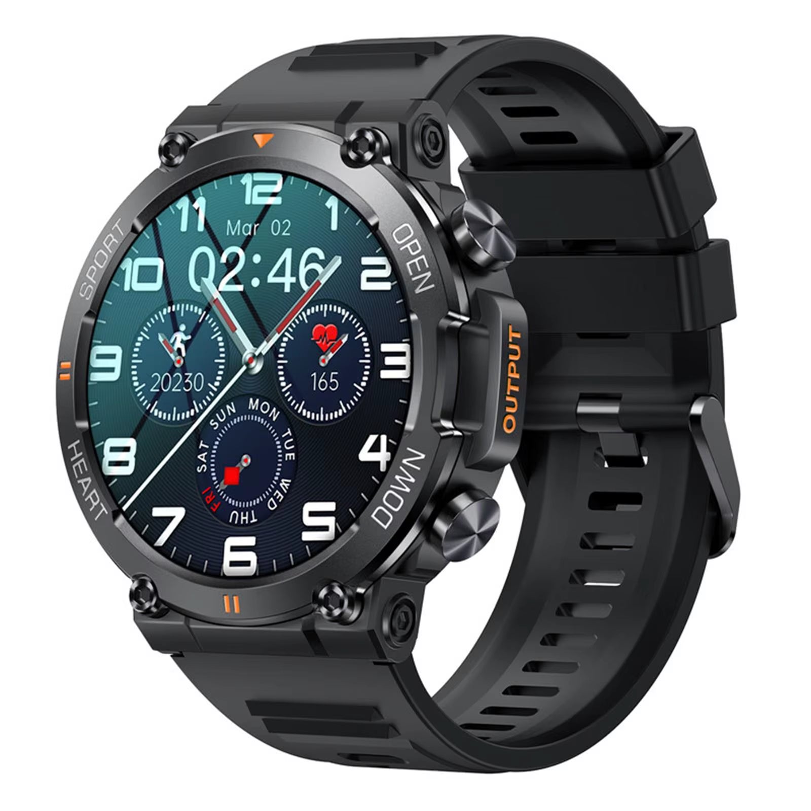 K56Pro Men's Smart Watch with Heart Rate Monitoring, Bluetooth Connectivity, 400mAh Long Battery Life, 1.39-Inch HD Display, Ideal for Outdoor Sports