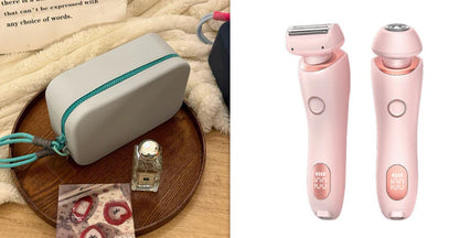 2-in-1 USB Rechargeable Hair Removal and Epilation Device for Smooth Shaving of Face, Body, and Bikini Areas