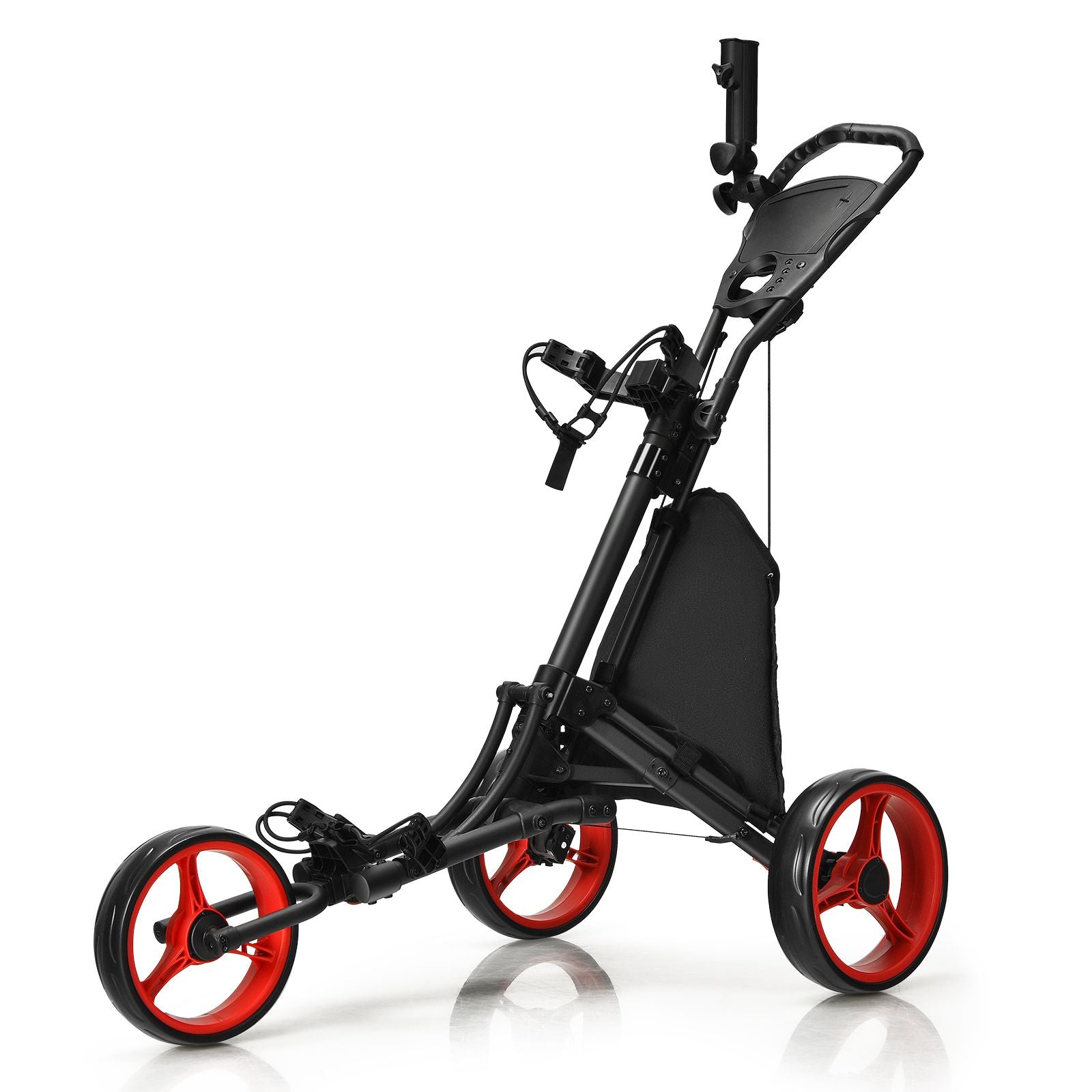 3 Wheel Golf Push Pull Cart with Adjustable Height Handle