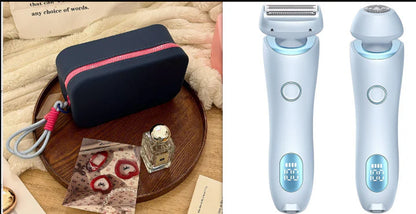 2-in-1 USB Rechargeable Hair Removal and Epilation Device for Smooth Shaving of Face, Body, and Bikini Areas