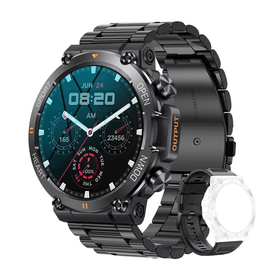K56Pro Men's Smart Watch with Heart Rate Monitoring, Bluetooth Connectivity, 400mAh Long Battery Life, 1.39-Inch HD Display, Ideal for Outdoor Sports
