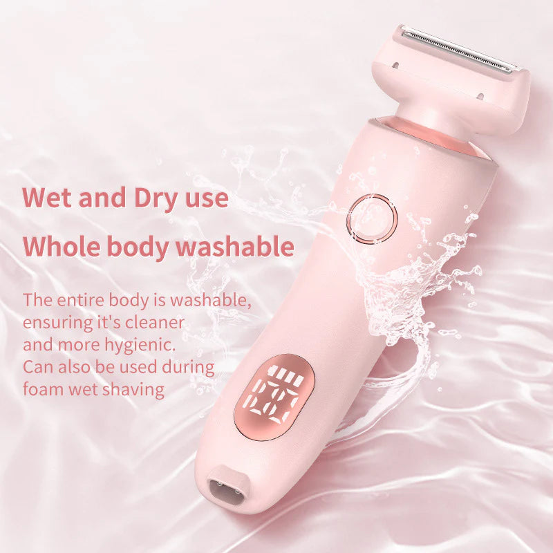 2-in-1 USB Rechargeable Hair Removal and Epilation Device for Smooth Shaving of Face, Body, and Bikini Areas