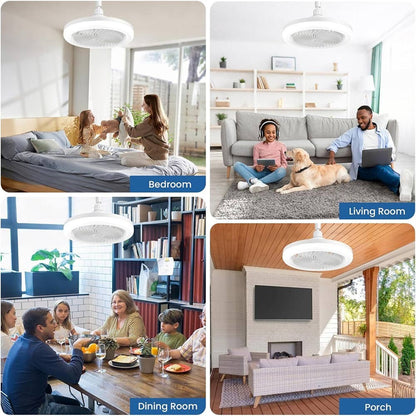 Ceiling Light with Fan and Remote, Timing, 3 Color Dimmable LED, 3 Speeds New
