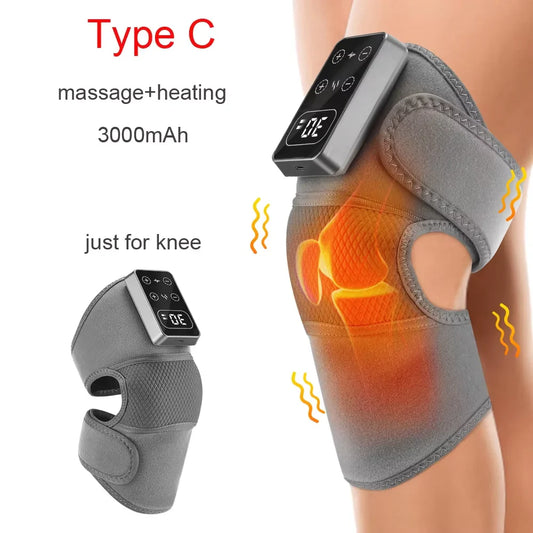 3-in-1 Electric Heated Vibration Massage Pad for Knee, Shoulder, and Elbow Pain Relief with Hot Compress Therapy