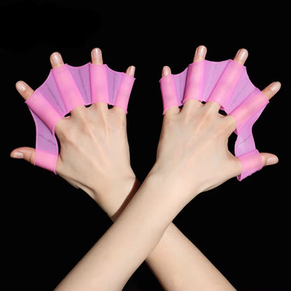 Professional Silicone Swimming Fins and Webbed Gloves for Men, Women, and Children - Training Paddles for Enhanced Performance in Pool Sports