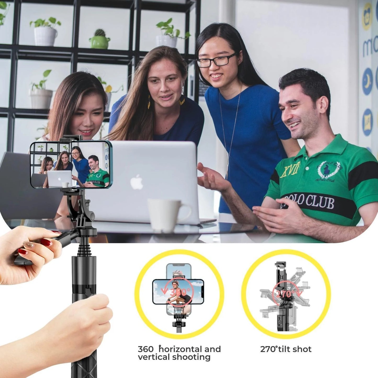 Professional Phone Tripod and Selfie Stick with Remote Control and 3W LED Light - Universal Mount for iPhone, Android, and GoPro Recording & Streaming